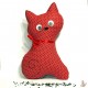 Pohankový polštář kočka červený puntík