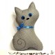 Pohankový polštář kočka šedý puntík