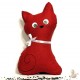 Pohankový polštář kočka červený květ