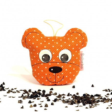 Pohánkový prívesok medvedík oranžový
