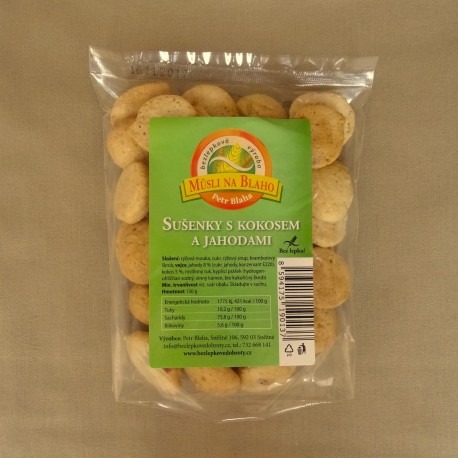 Sušienky s kokosom a jahodami 130 g