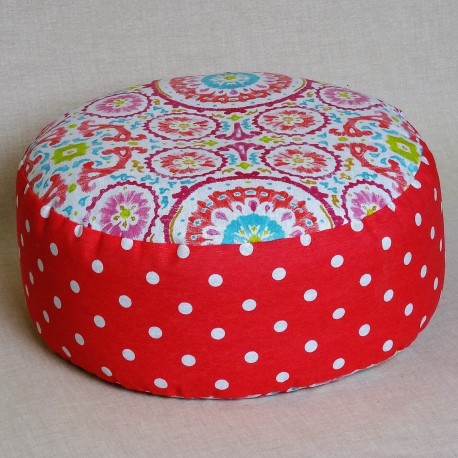 Pohánkový meditačný sedák 38 x 15 cm mandaly ružové