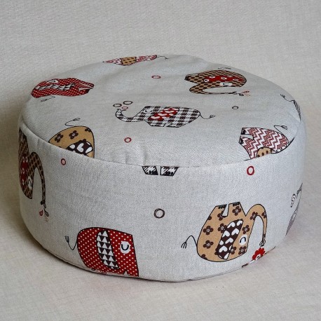 Pohánkový meditačný sedák 38 x 15 cm sloni