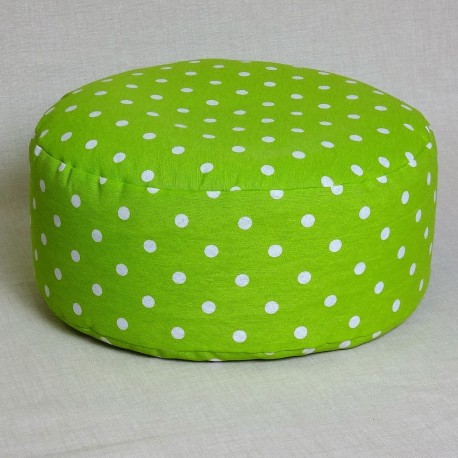Pohankový meditační sedák 38 x 15 cm zelený puntík