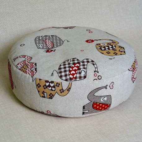 Pohánkový meditačný sedák 38 x 10 cm sloni