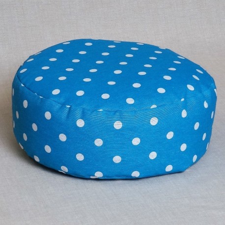 Pohankový meditační sedák 38 x 10 cm modrý puntík