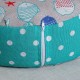 Pohankový meditační sedák 38 x 10 cm rybičky / tyrkysový puntík