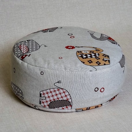 Pohankový meditační sedák 30 x 10 cm sloni