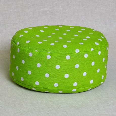 Pohánkový meditačný sedák 30 x 10 cm zelený puntík