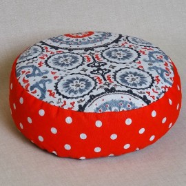 Pohánkový meditačný sedák 30 x 10 cm mandaly šedé