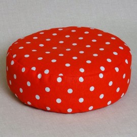 Pohánkový meditačný sedák 38 x 10 cm červený puntík