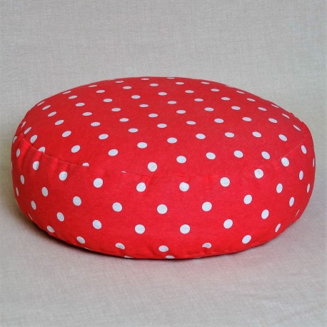 Pohankový meditační sedák 38 x 10 cm růžový puntík