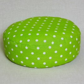 Pohankový meditační sedák 38 x 10 cm zelený puntík