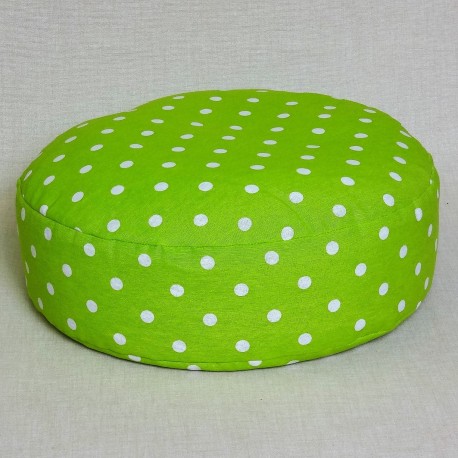 Pohánkový meditačný sedák 38 x 10 cm zelený puntík