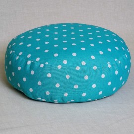 Pohánkový meditačný sedák 38 x 10 cm tyrkysový puntík