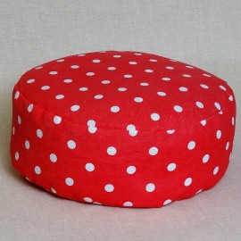 Pohánkový meditačný sedák 30 x 10 cm červený puntík