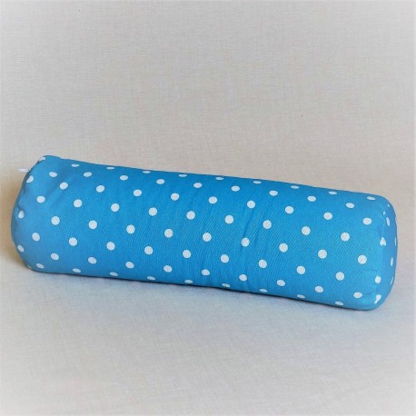 Pohánkový relaxačný valec 15 x 50 cm modrý puntík
