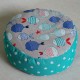 Pohánkový meditačný sedák 38 x 15 cm rybičky / tyrkysový puntík